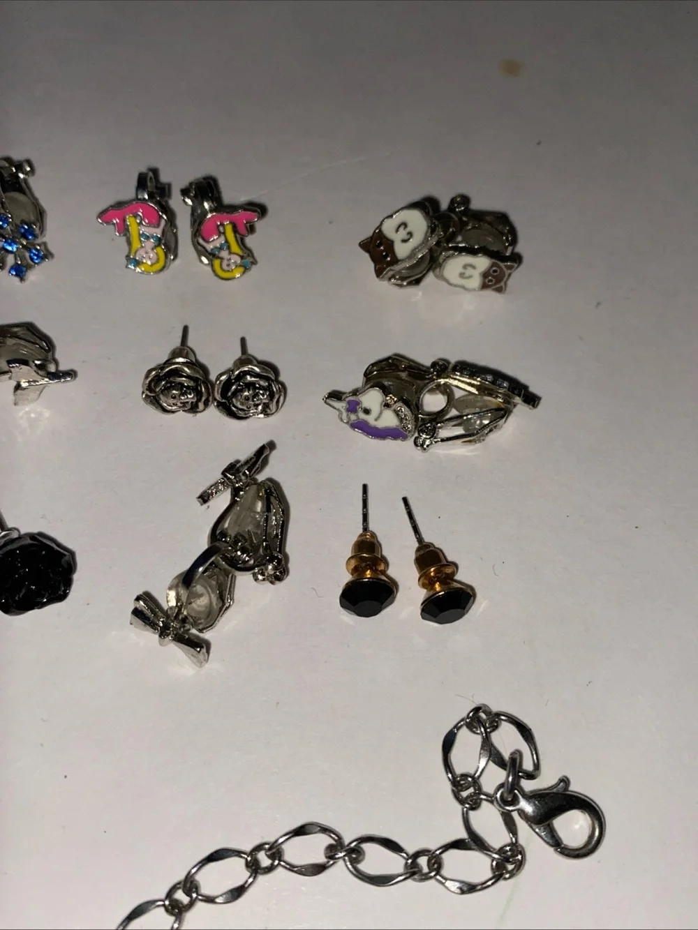 Lot of 20 vintage girls' clip-on stud earrings